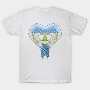 Achillean Pride Heart-shaped Angel Wings T-Shirt